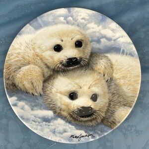 Baby Seals by Mike Jackson collector plate England Bone China signed limited